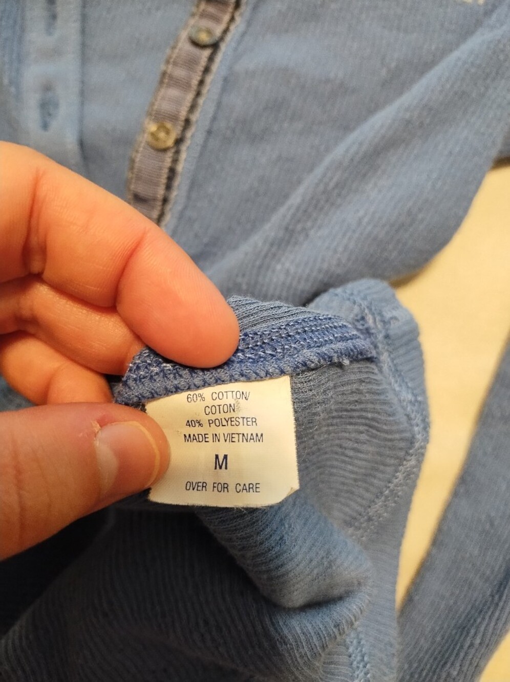Abercrombie & Fitch Light Blue Long Sleeve Henley Top - Picture 9 of 11